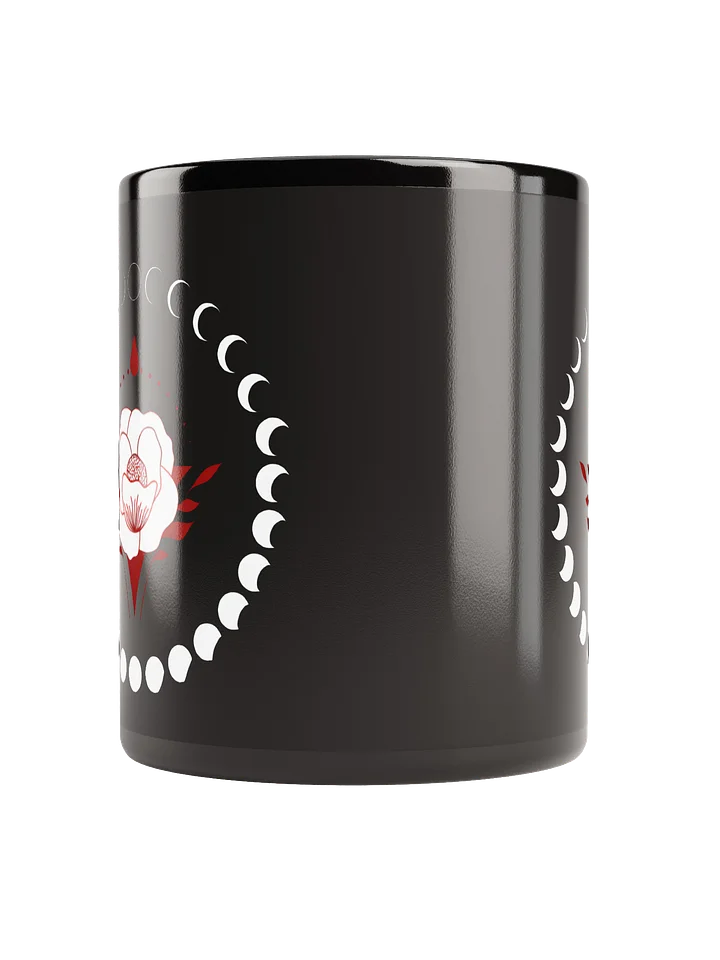 New Moon Cycle Floral Coffee Mug Black | Well Women Rising product image (2)