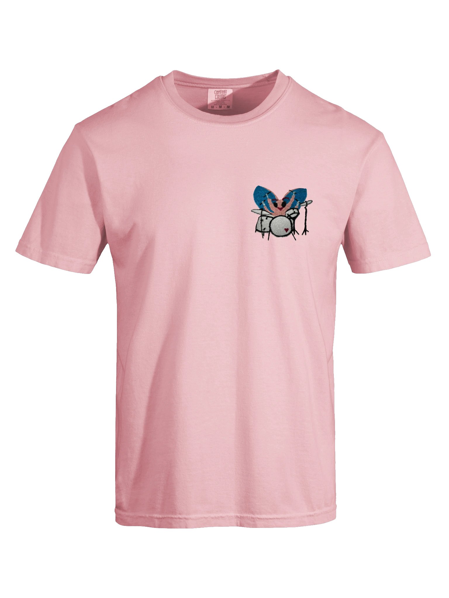 Bug Band Adult Unisex Embroidered Tee Left Chest PinkBug product image (5)