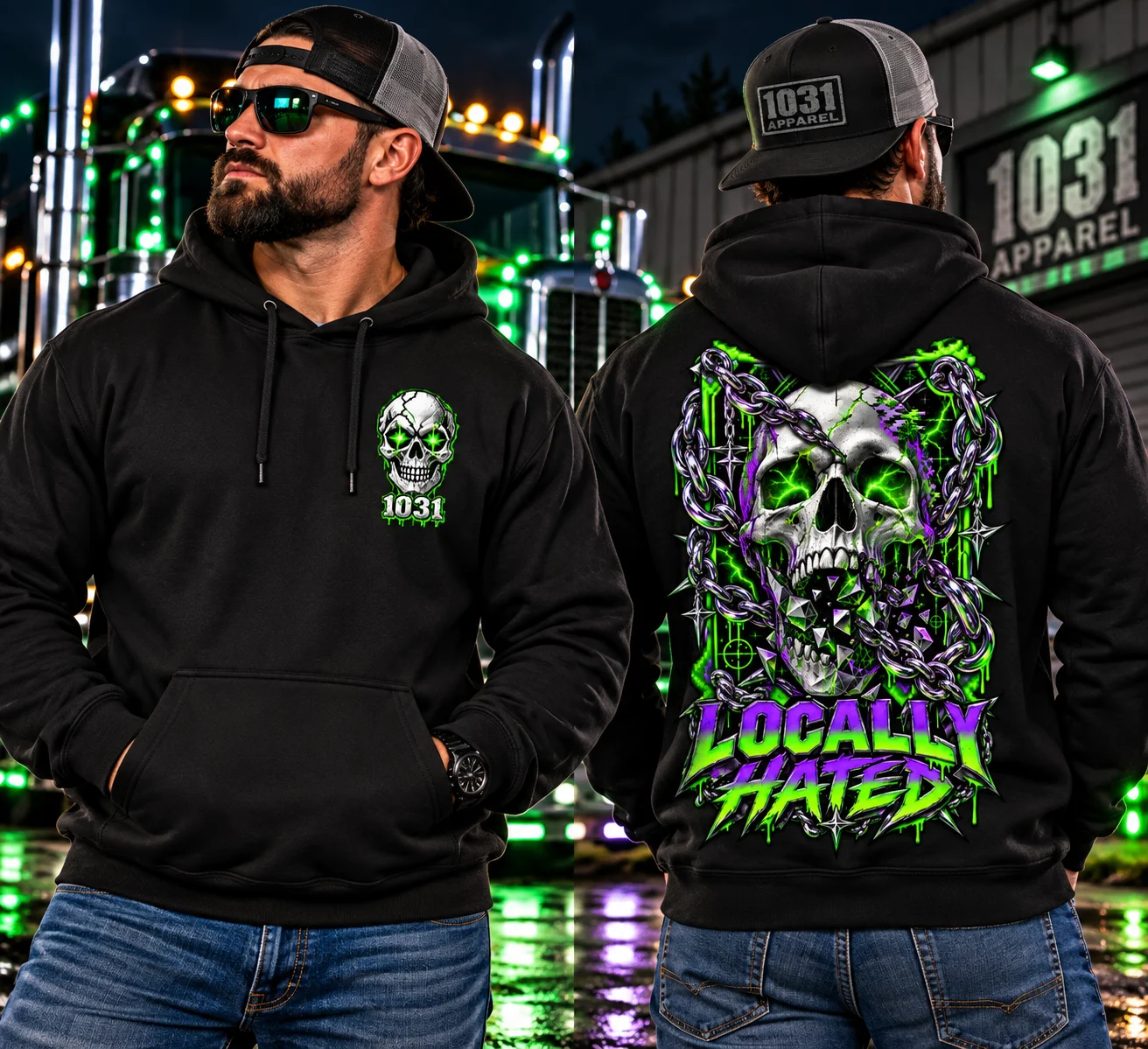 LOCALLY HATED 1031 SKULL HOODIE product image (1)