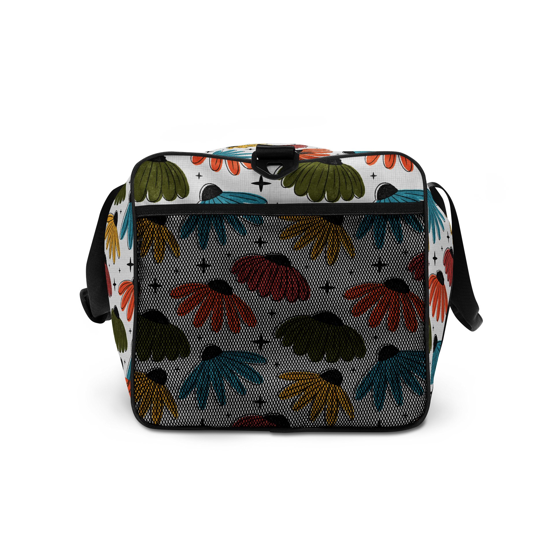 Retro Halftone Coneflowers Duffel Bag product image (7)