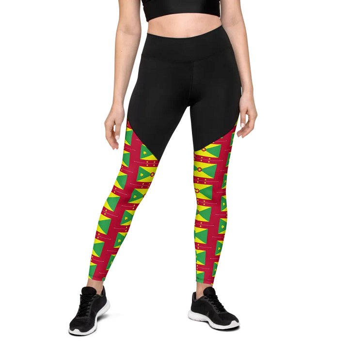 Grenada Flag All-Over Sports Leggings product image (2)