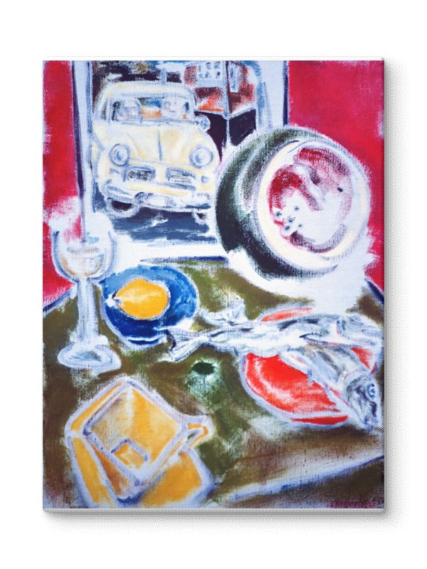 Still Life with Volvo (1987) on canvas (18" x 24") product image (2)