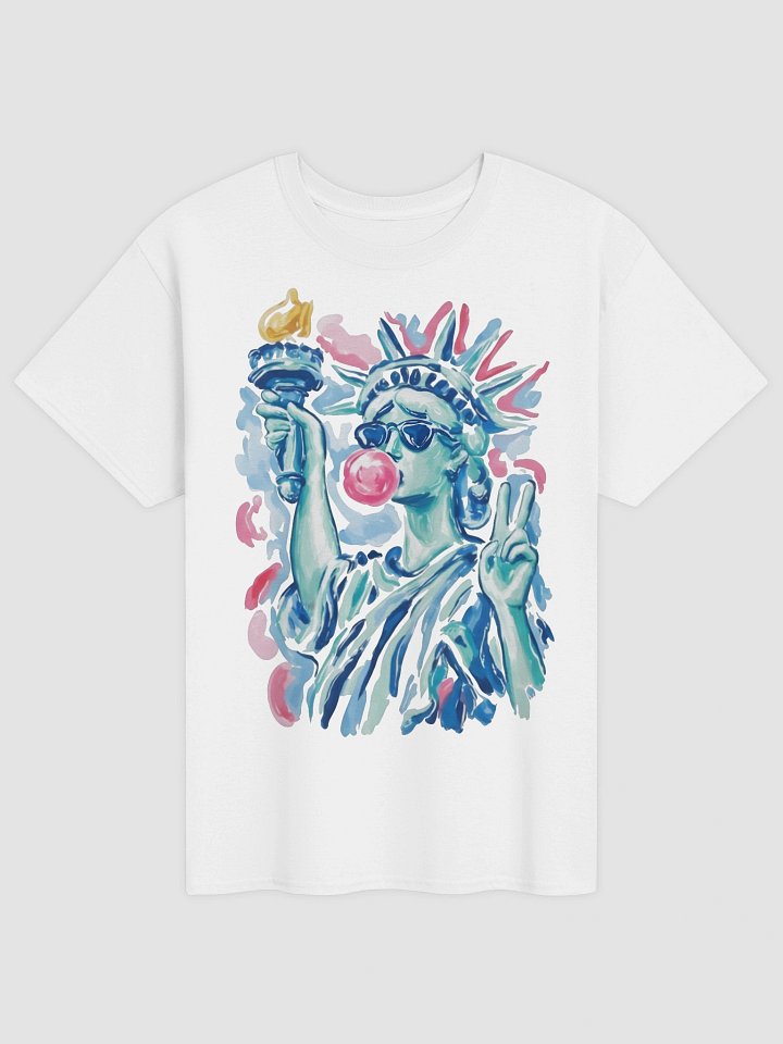 Preppy Statue of Liberty Blowing Bubble Gum 4th of July Shirts product image (2)