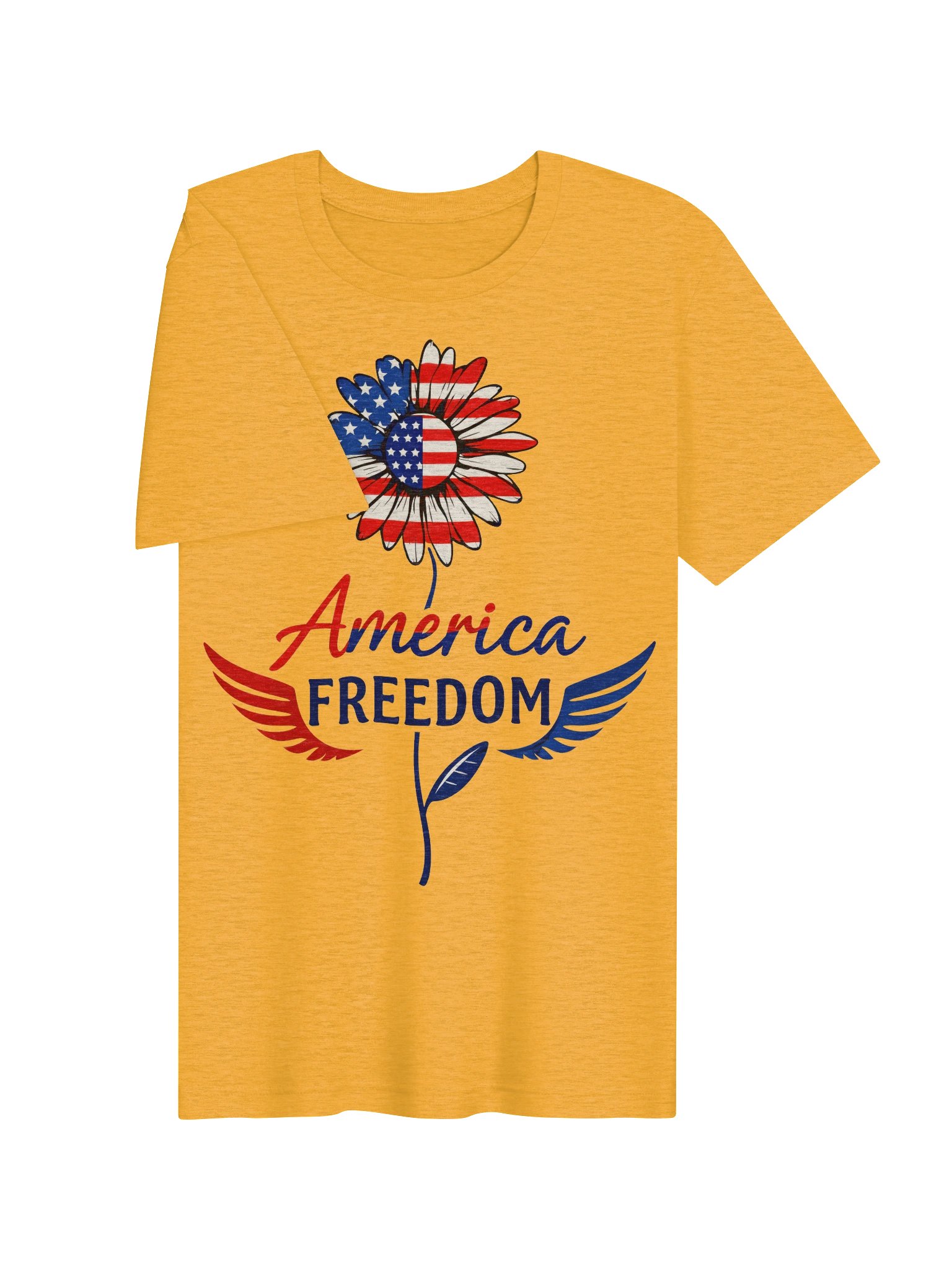 USA Flag Flower Graphic | American Freedom Patriotic Tee - Bella+Canvas Supersoft T-Shirt product image (3)