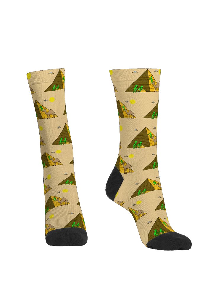 Aliens Built the Pyramids Conspiracy Theory Eco Friendly Crew Socks product image (2)