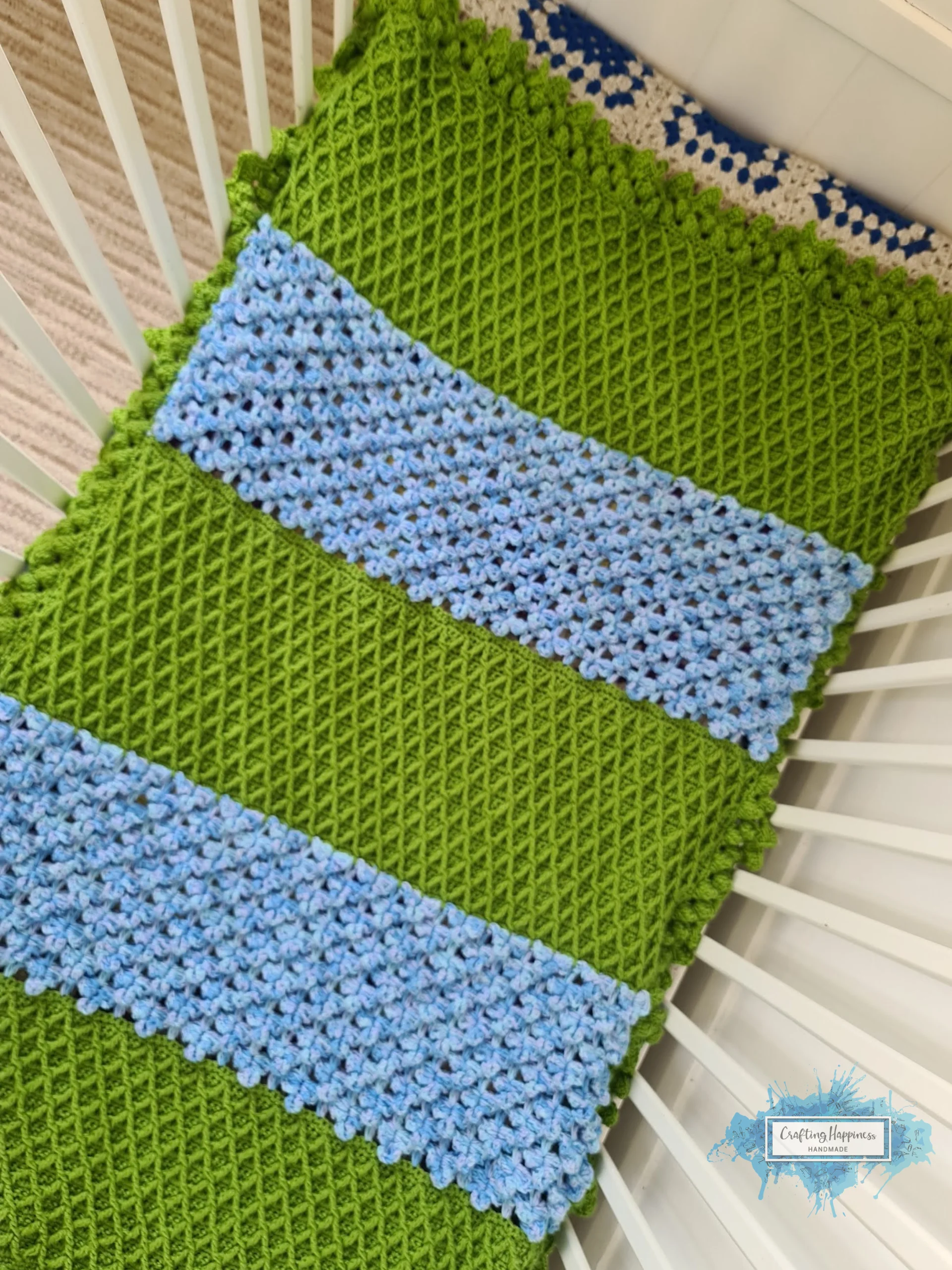 Trellis Flowers Crochet Baby Blanket Pattern | Lapghan Afghan (PDF Pattern) product image (3)