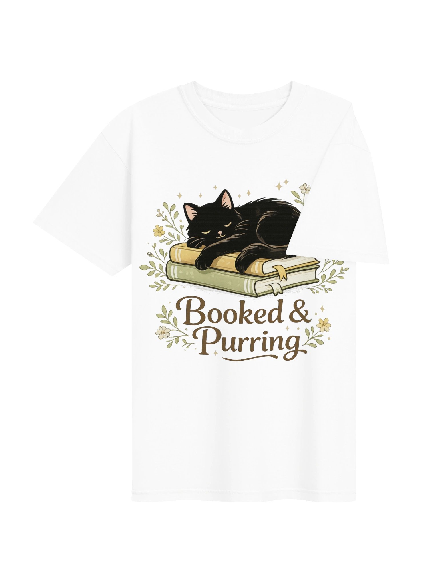 Cute Black Cat Floral Book Tee, Bookish Tee, Book Lover Shirt, Gift for Cat Lover, L, Floral Cat Shirt, Cat Mom Gift product image (28)