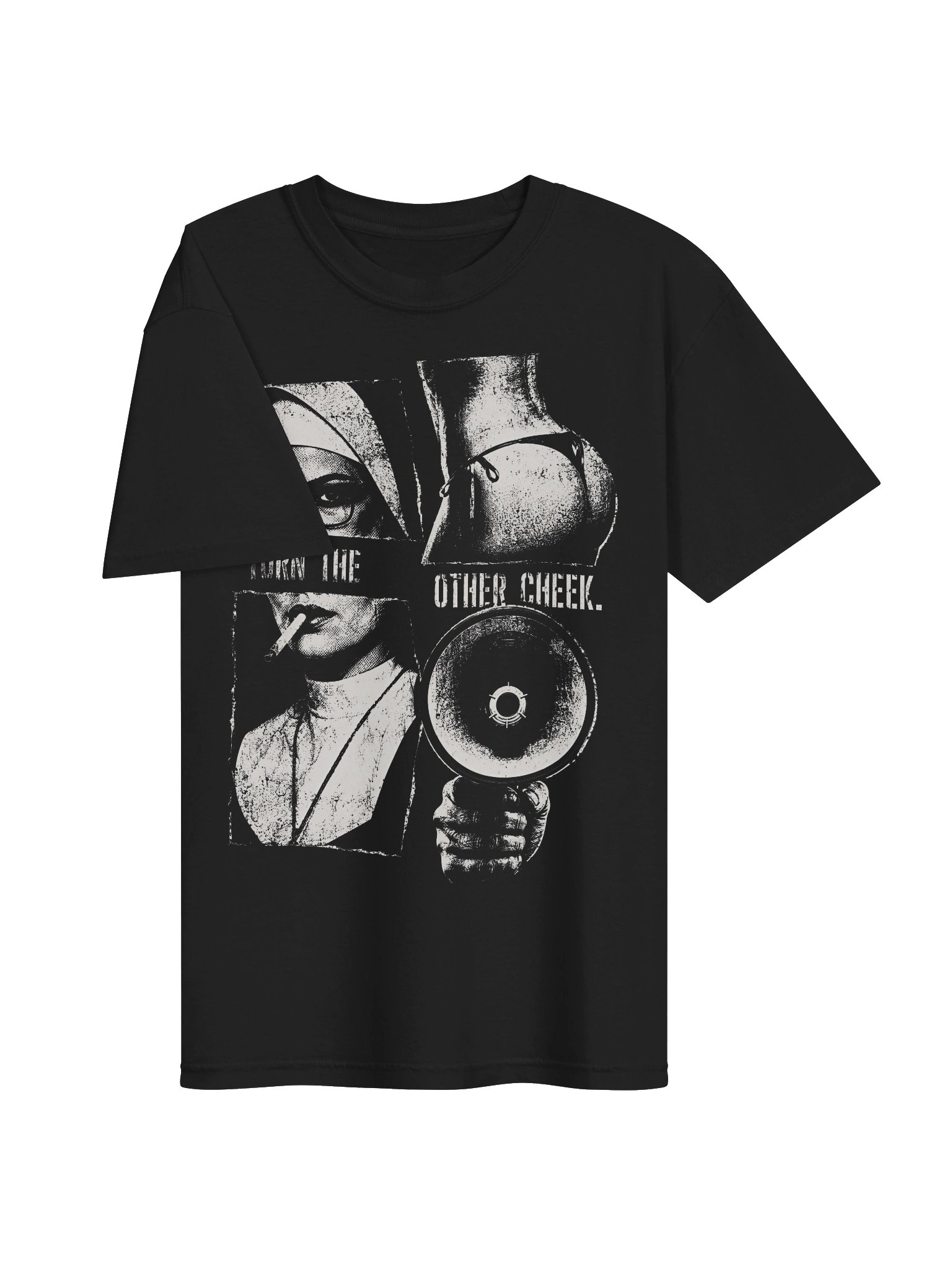 Turn the other cheek - Nun // Heavyweight Vintage Graphic Tee product image (3)