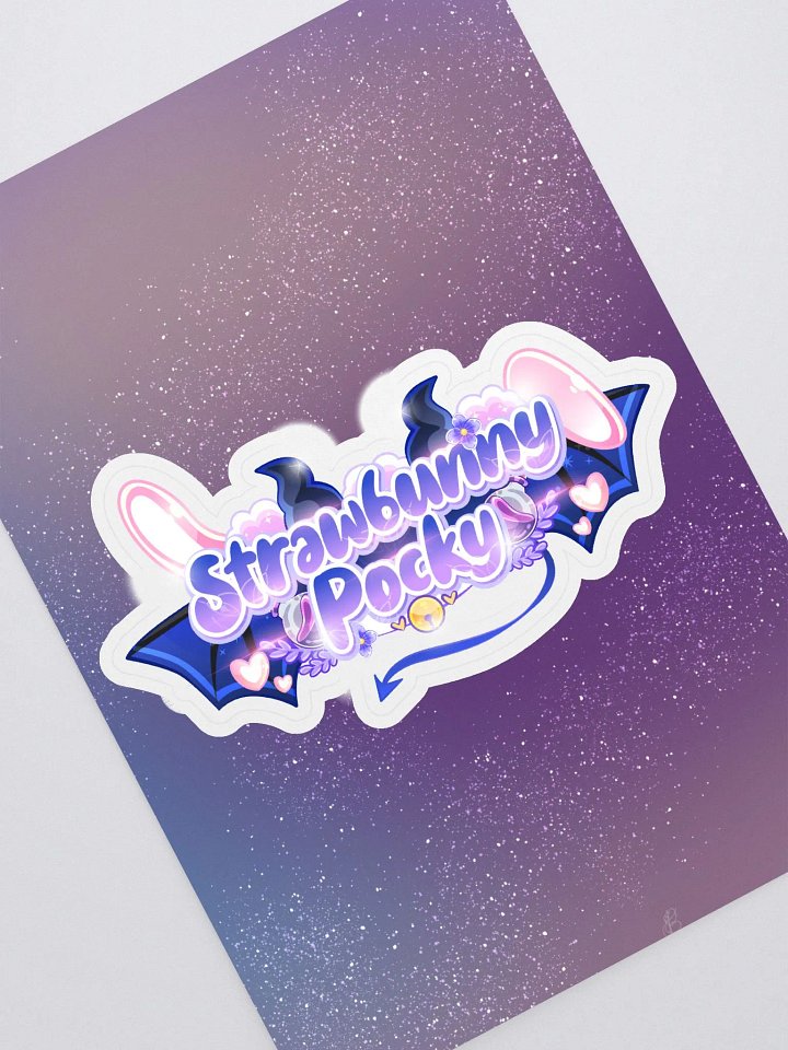 Strawbunny Pocky Kiss cut Sticker with Background product image (1)