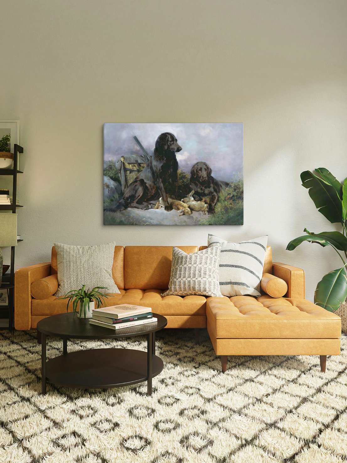 Antique Black Lab Hunting Painting Canvas Print product image (19)