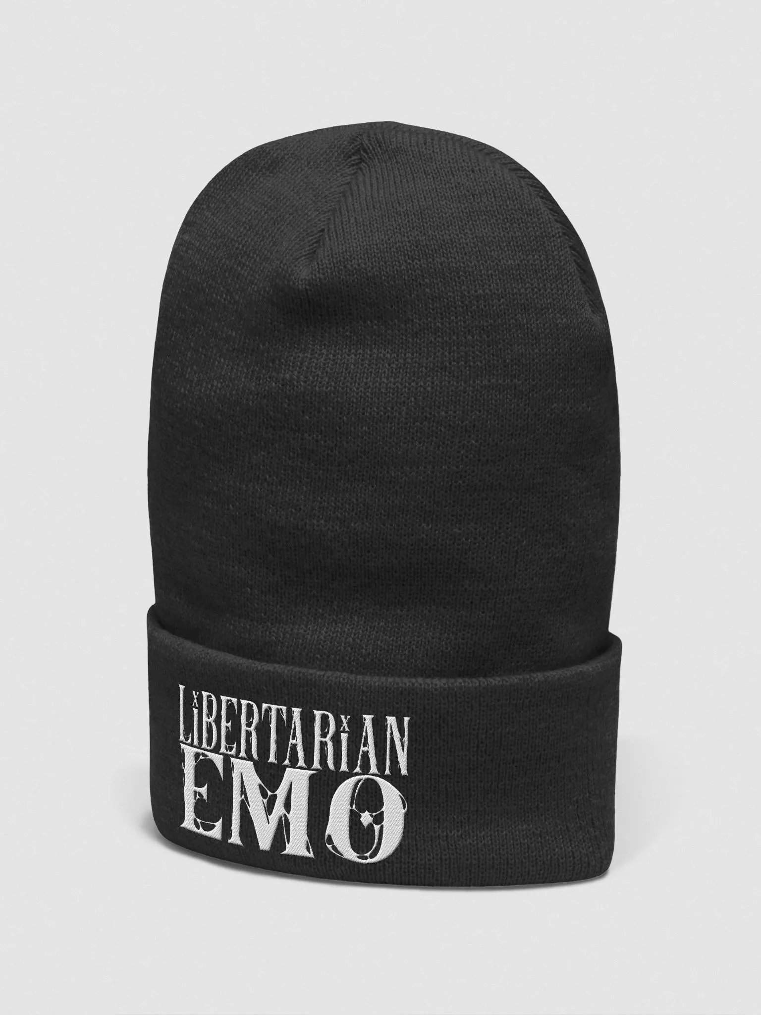 Libertarian Emo - Embroidered Beanie White product image (2)