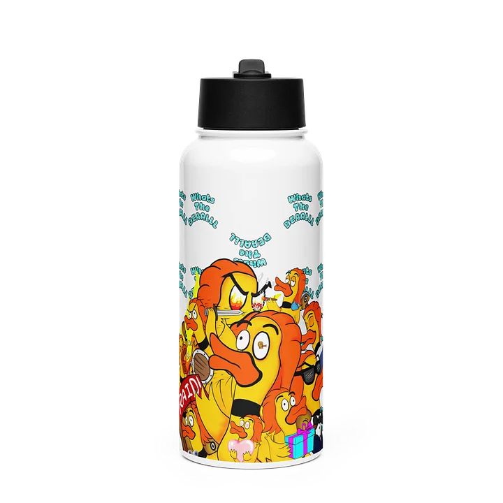 Emote Collage 32oz Water Bottle with Straw Top product image (1)