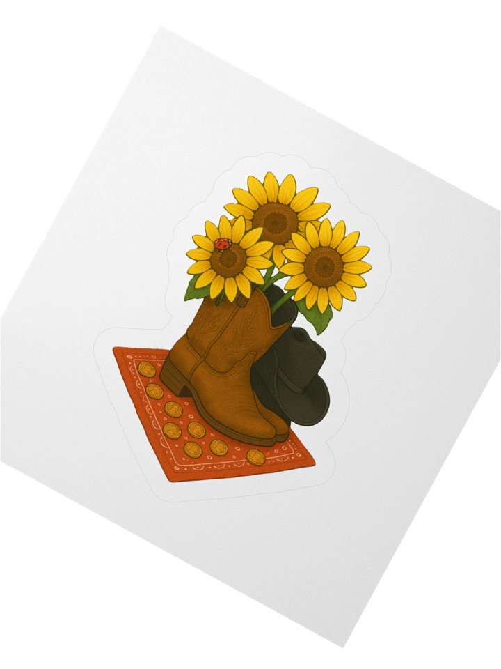 Sunflower Cowboy Boots Sticker product image (2)