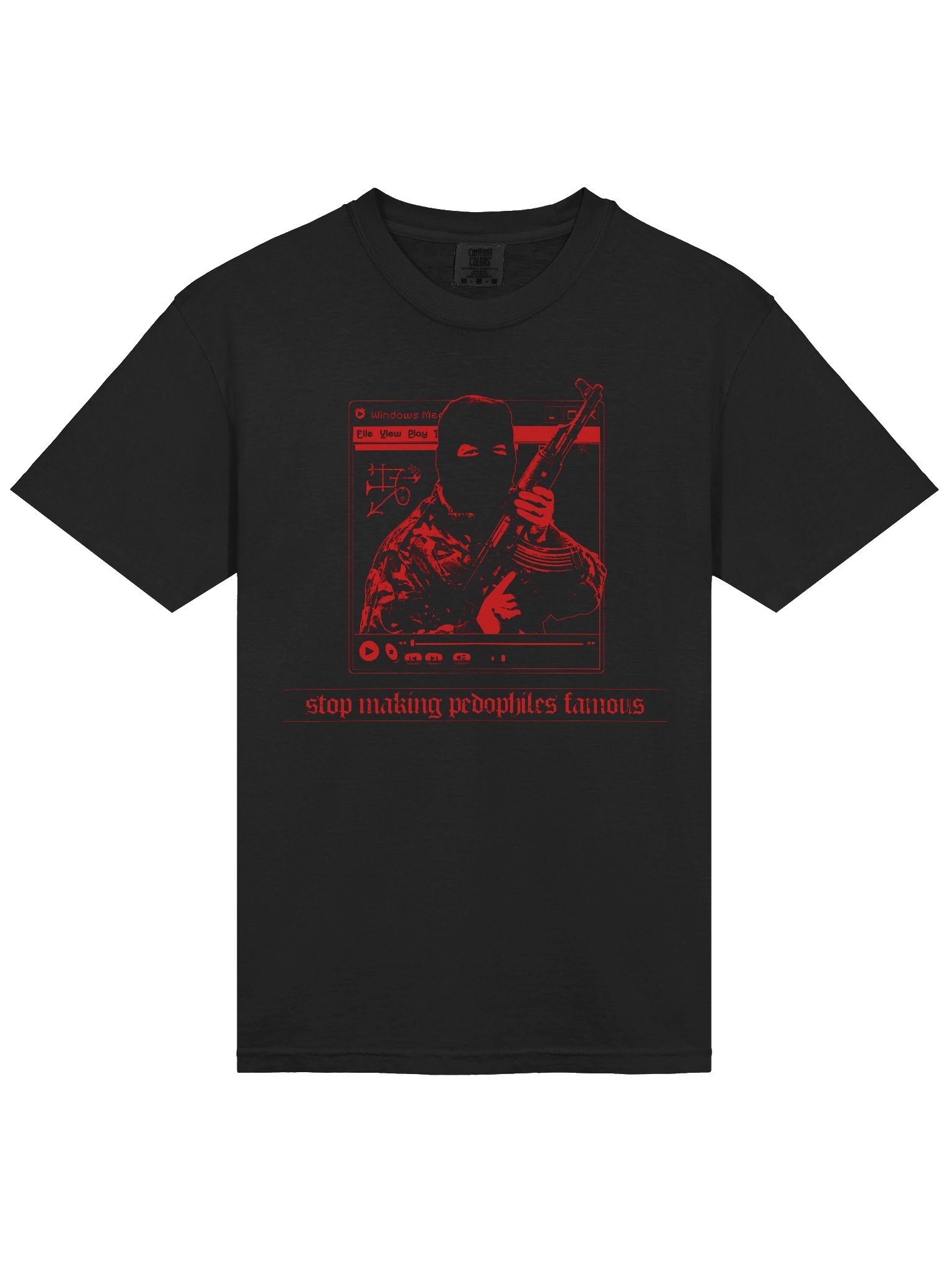 "STOP MAKING PEDOS FAMOUS" TSHIRT BACKPRINT RED product image (3)
