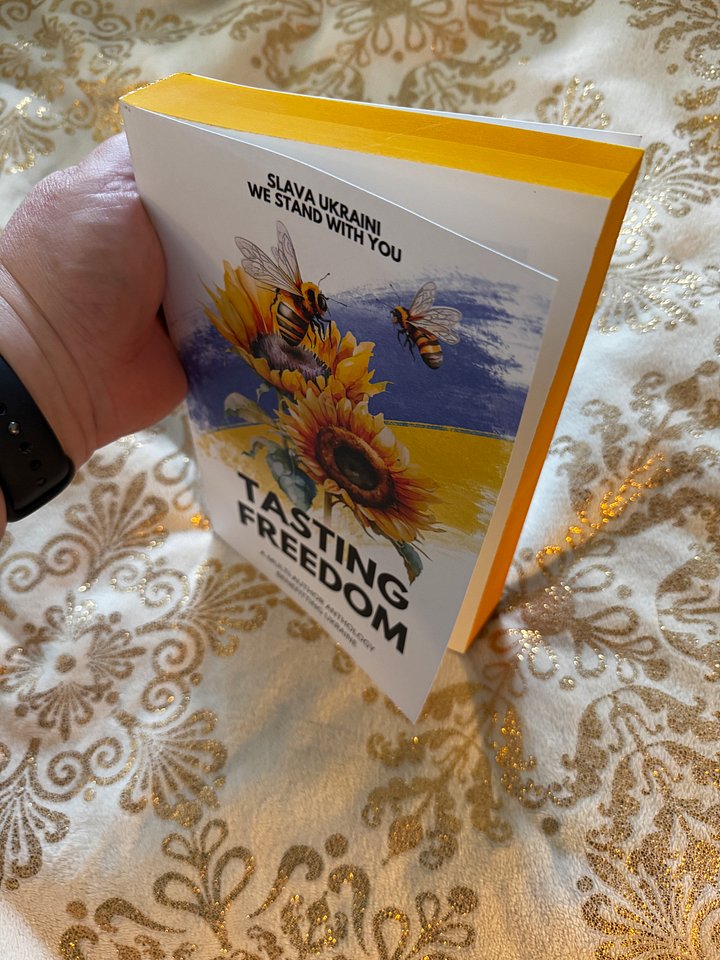 SOLD OUT AND NOW OUT OF PRINT! TASTING FREEDOM: SLAVA UKRAINI - Sunflower-Yellow Page Edges, Signed and Personalized by Shannon Delany product image (2)