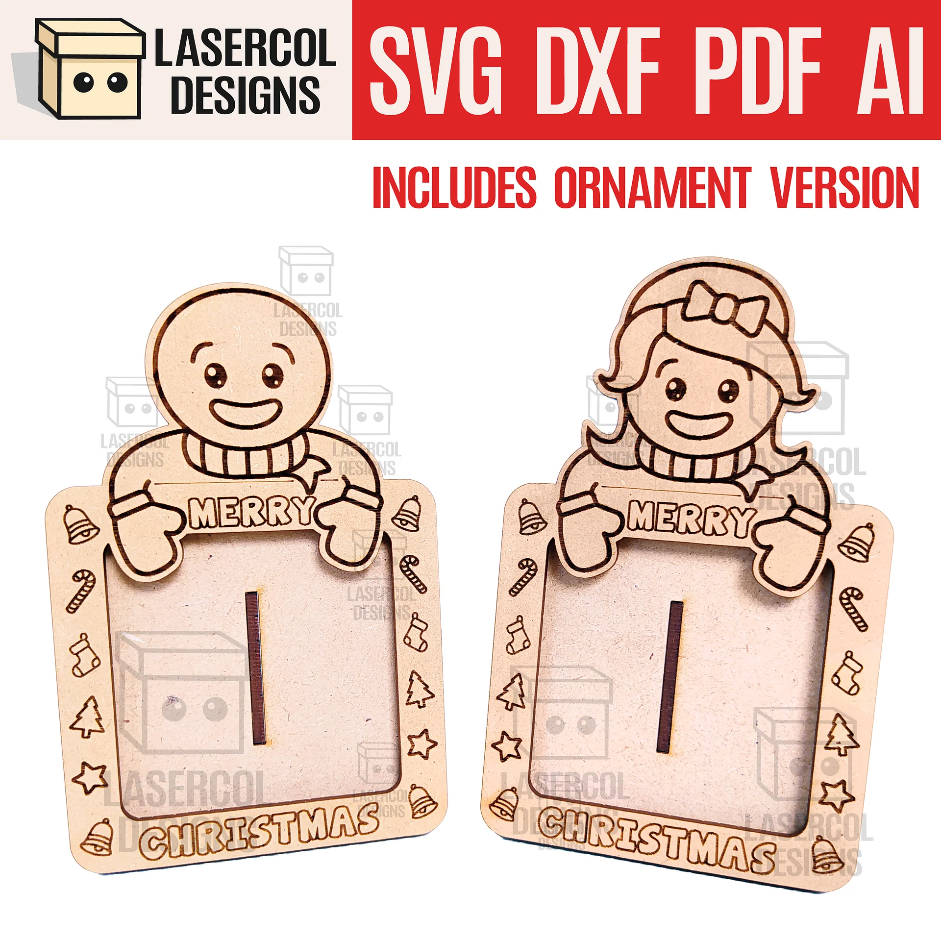 Christmas Photo Frames Bundle - Laser Cut Files product image (6)