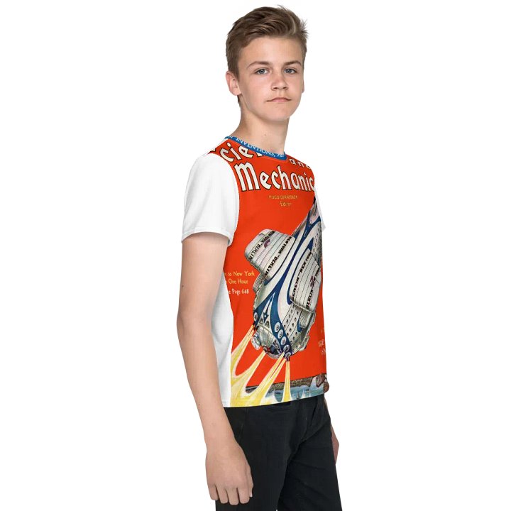 Retro-Futuristic Rocket All-Over Print Youth T-Shirt product image (2)