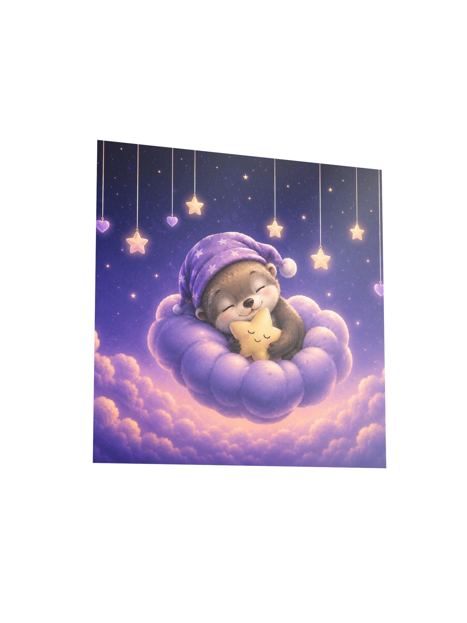 Starry Cloud Dreams Ferret Square Art Print | Moonlit Dreams product image (3)