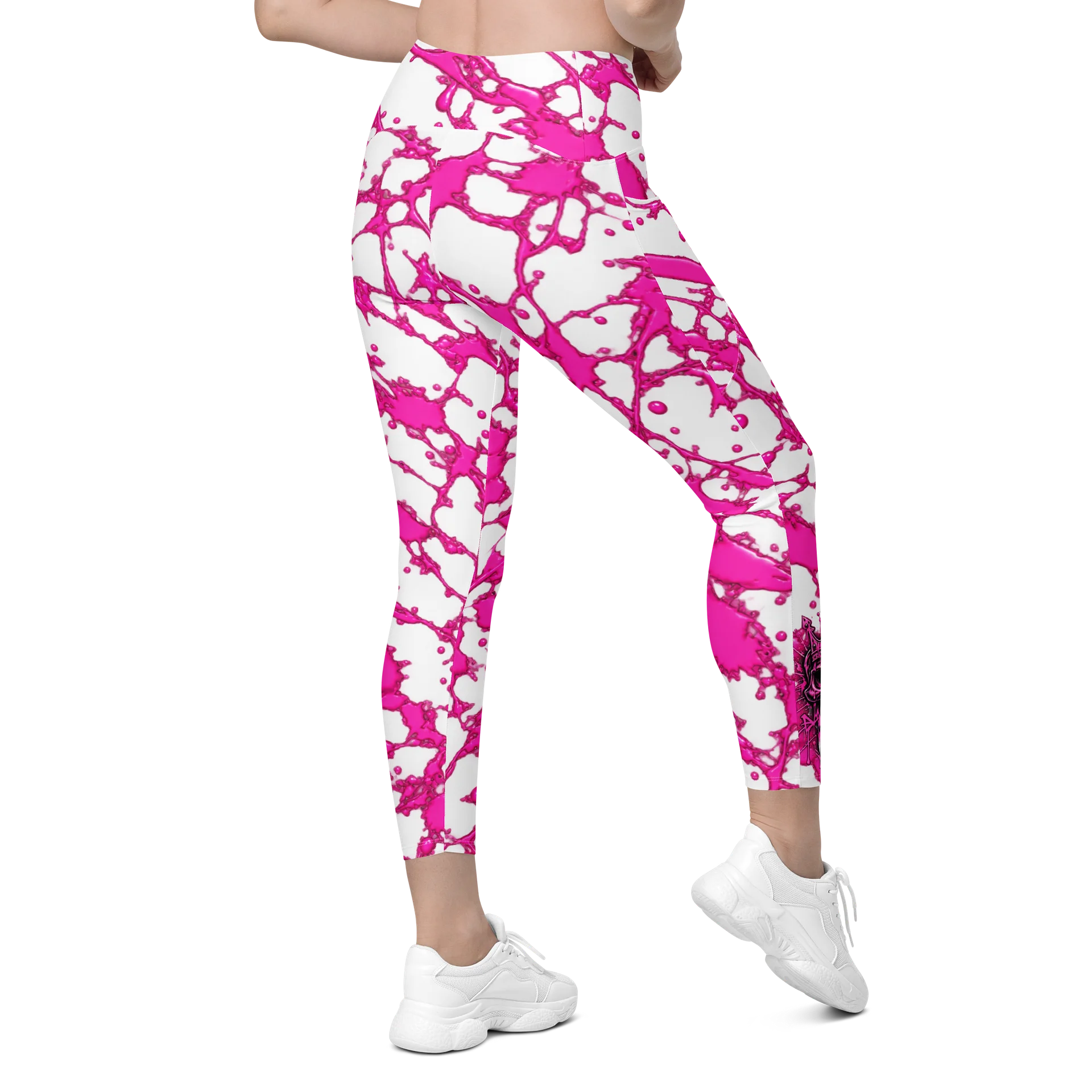 Neon Tangled Floral Crossover Leggings product image (9)