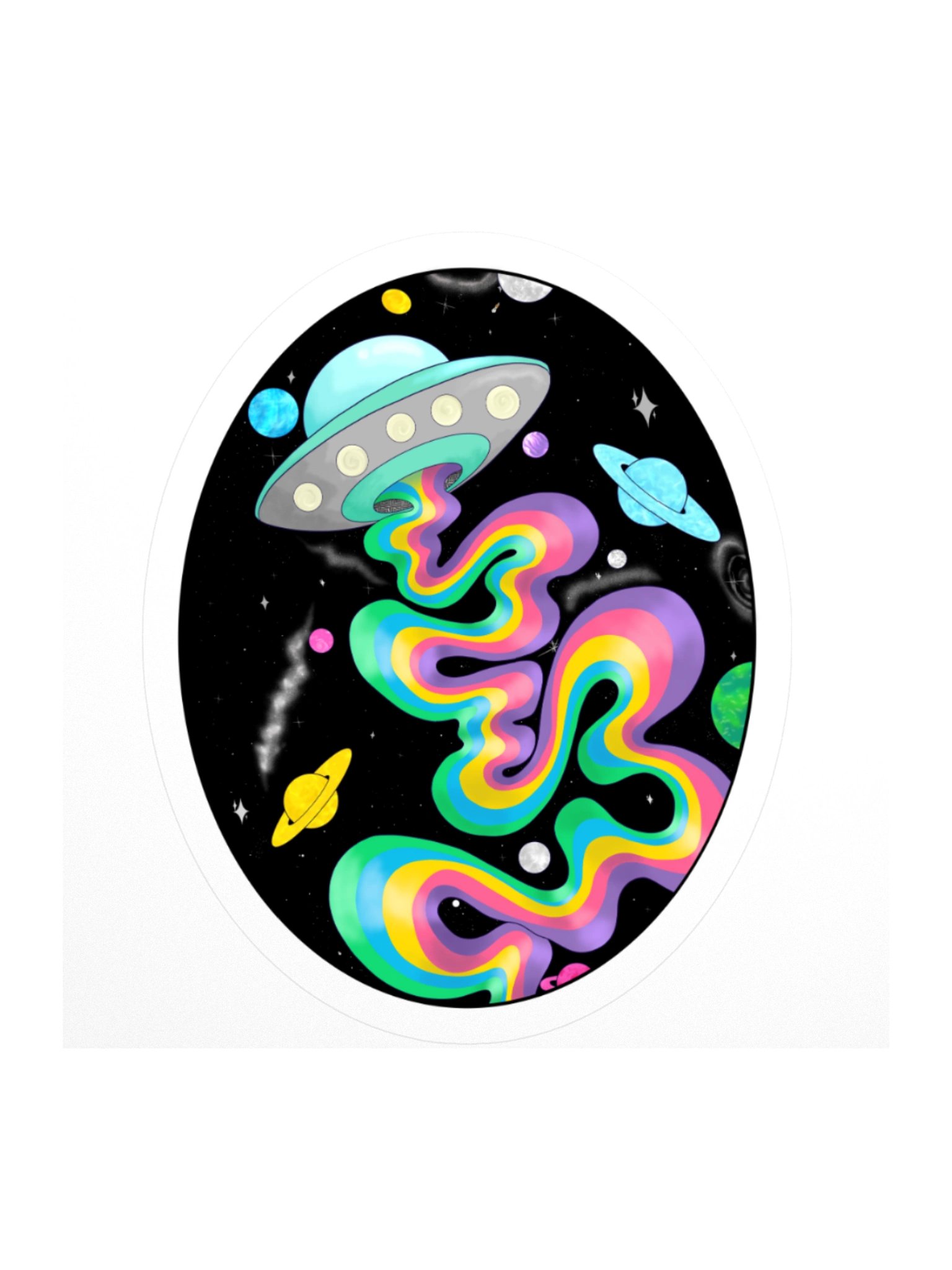 Retro Spaceship - Oval product image (1)