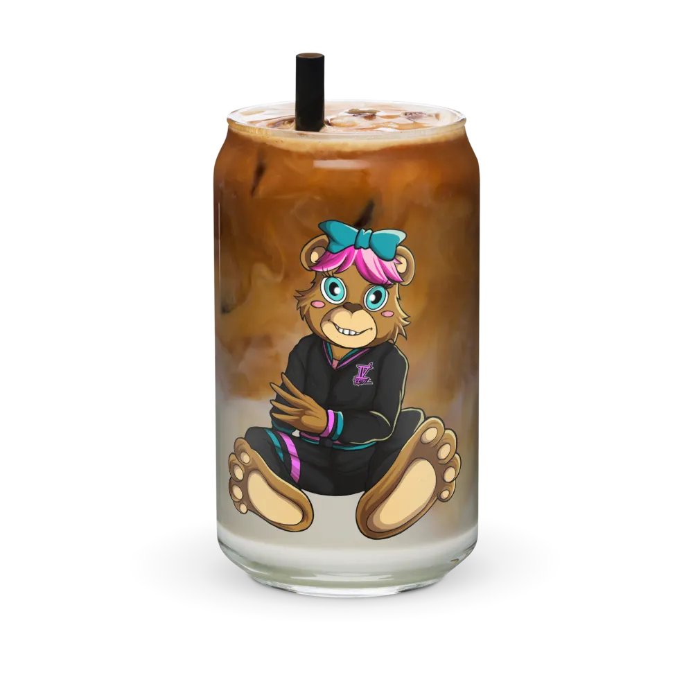 Sitting Girl Bear Glass Can product image (3)