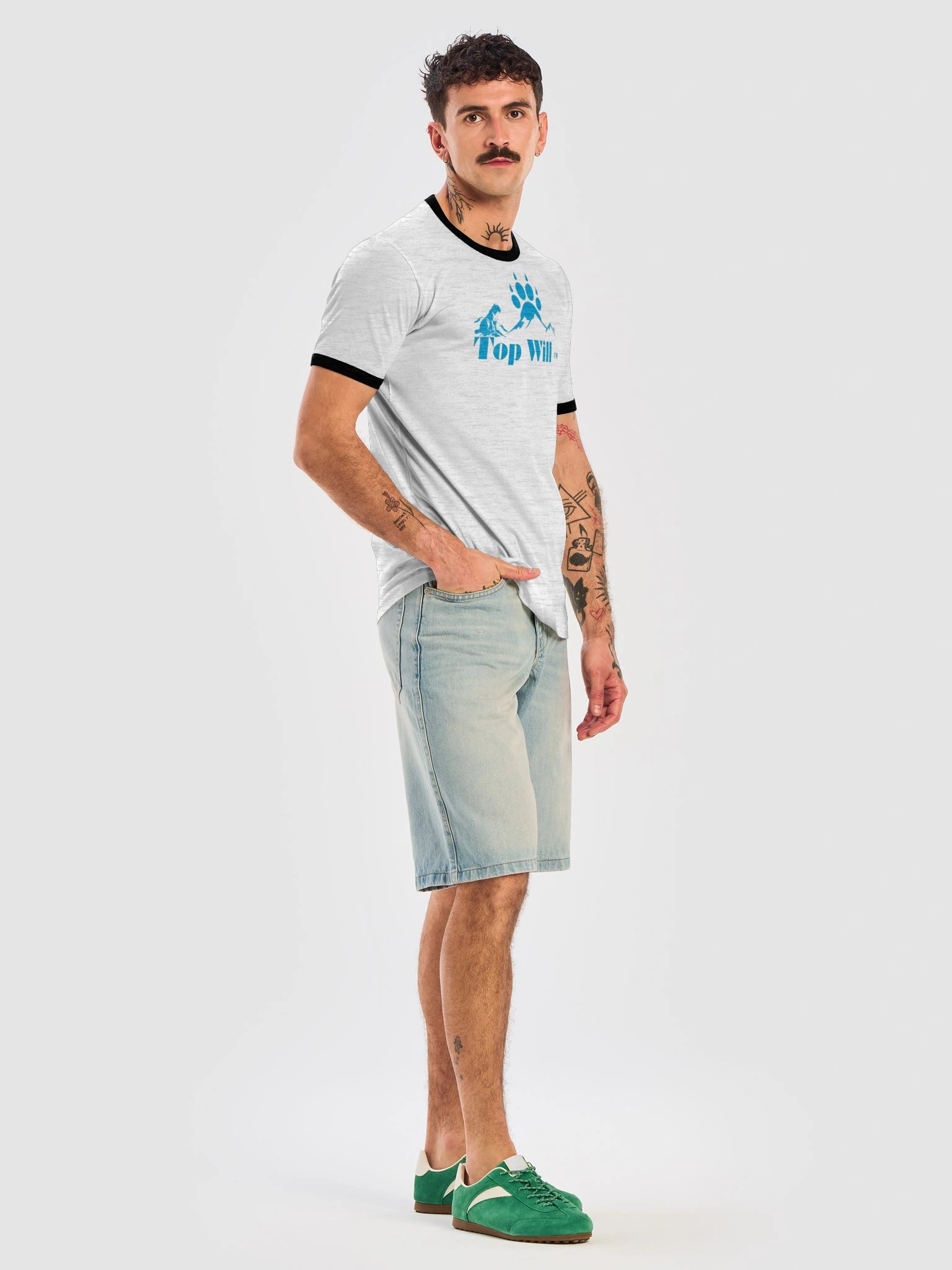 Top Will™ Grey & Blue Unisex Ringer T-Shirt product image (7)