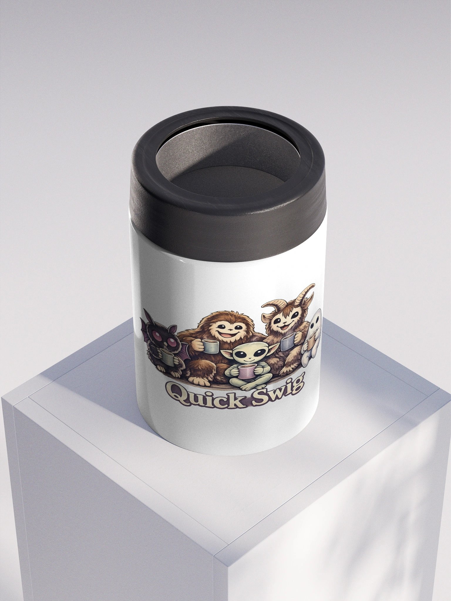 CUTIE CRYPTIDS QUICK SWIG STAINLESS STEEL KOOZIE product image (4)