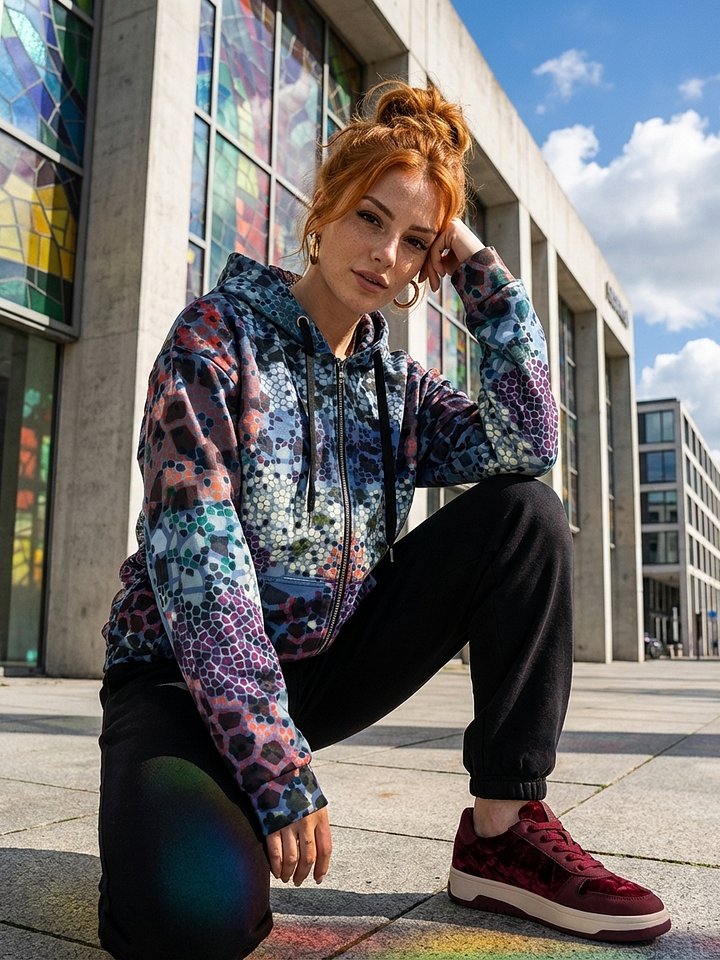 Stained glass Recycled Unisex Zip Hoodie product image (2)