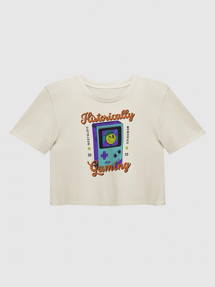 Historically Gaming Retro Gameboy Crop Top – Soft Gamer Cotton Tee  product image (1)