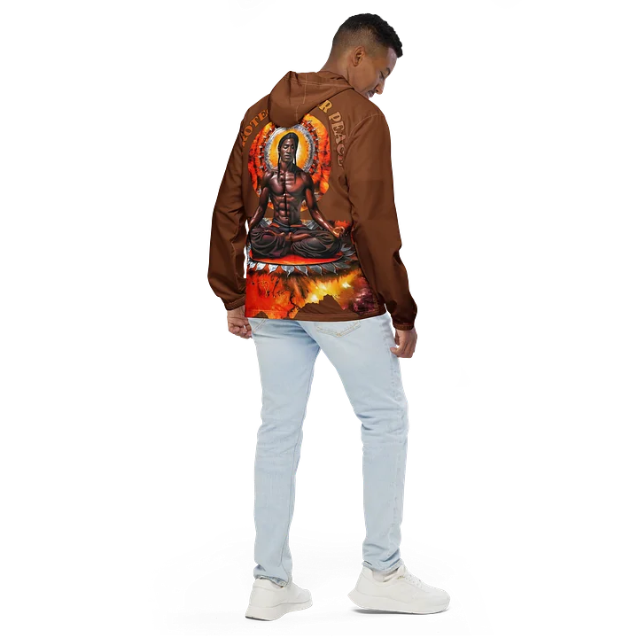 Golden Brown Protect Your Peace Painted Windbreaker product image (1)