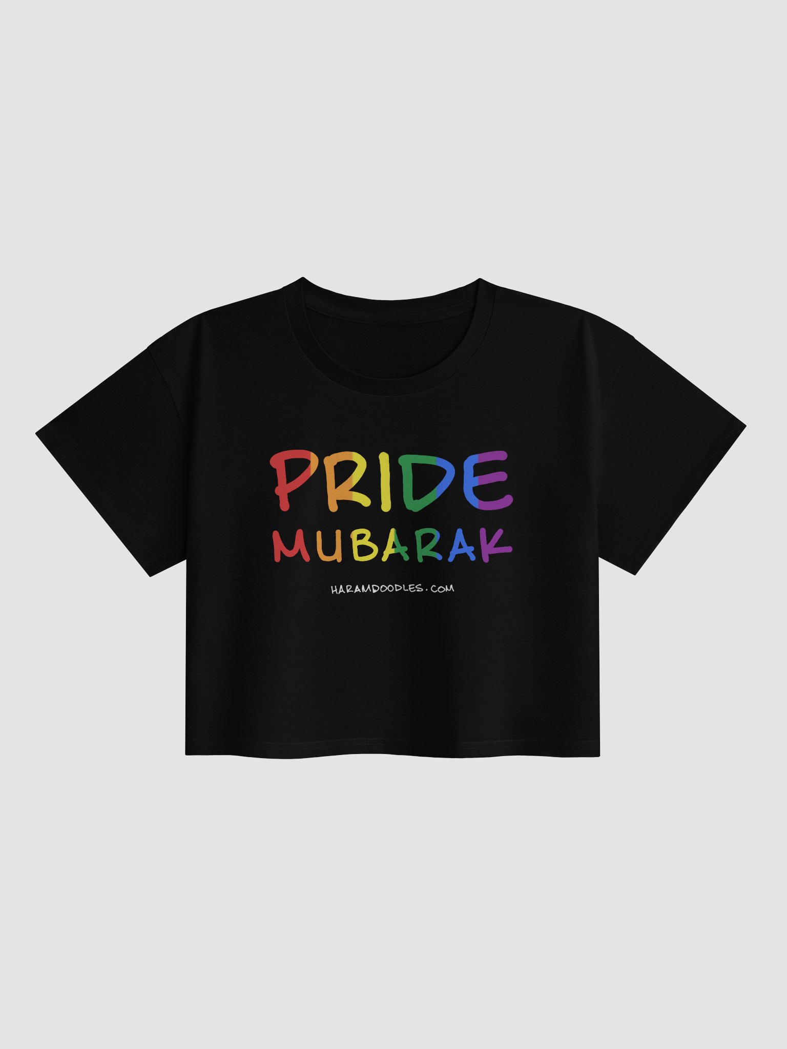 Pride Mubarak Rainbow Flag Crop T-Shirt product image (1)