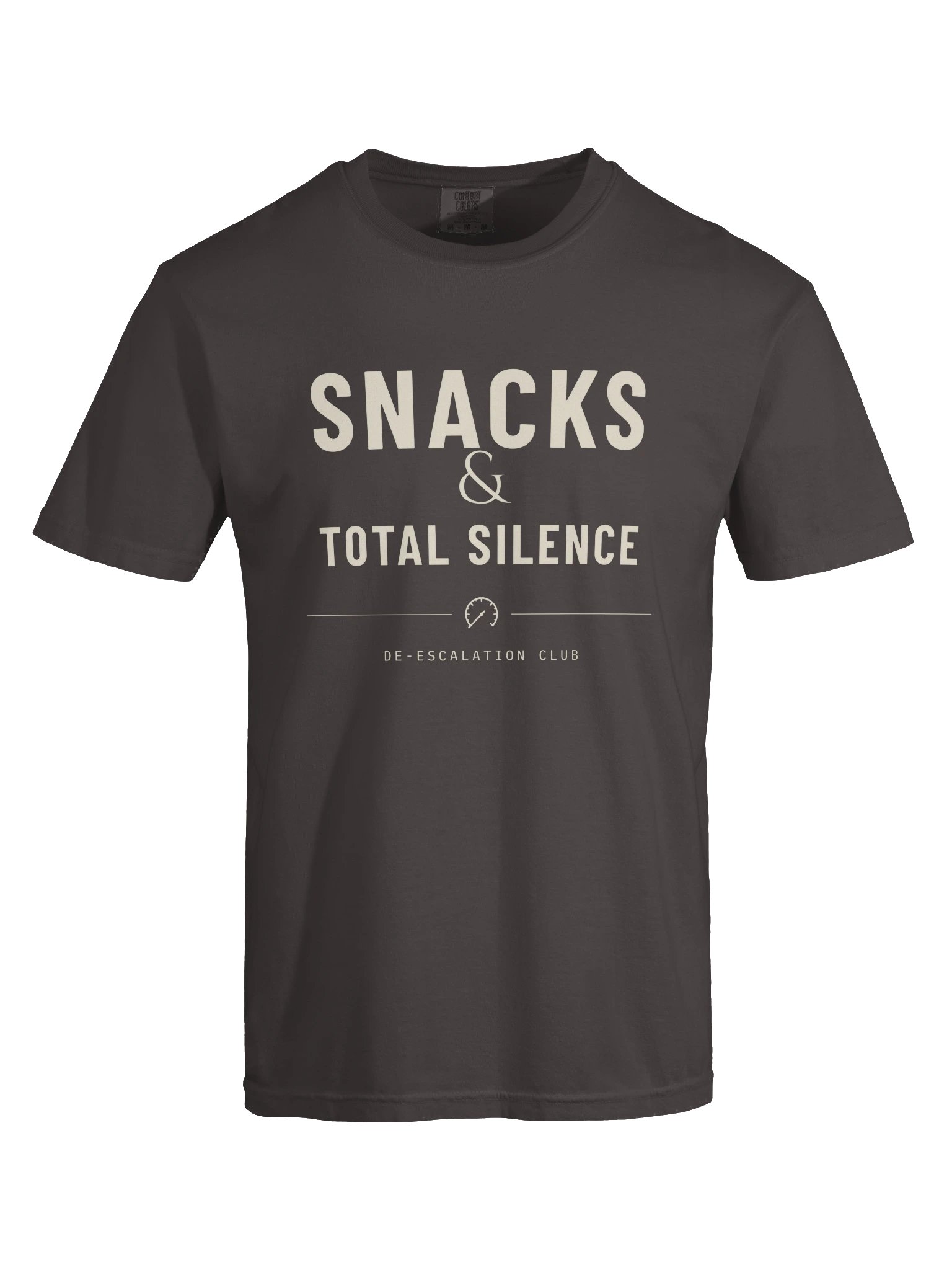 Snacks and Total Silence Comfort Colors Tee, De-escalation Club, Funny Quiet Night Shirt product image (5)