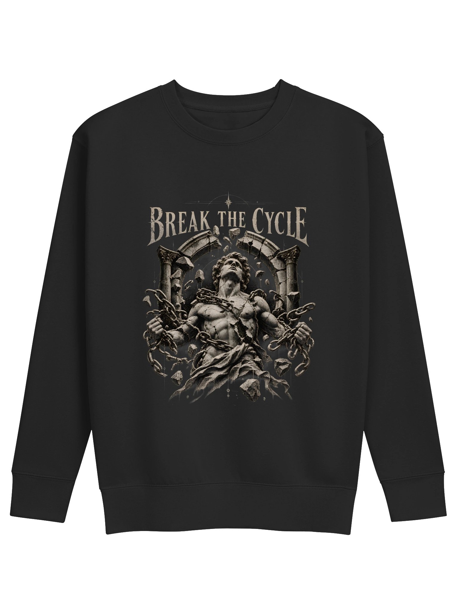 Break the Cycle Gothic Sweatshirt, Vintage Statue Graphic Crewneck product image (5)