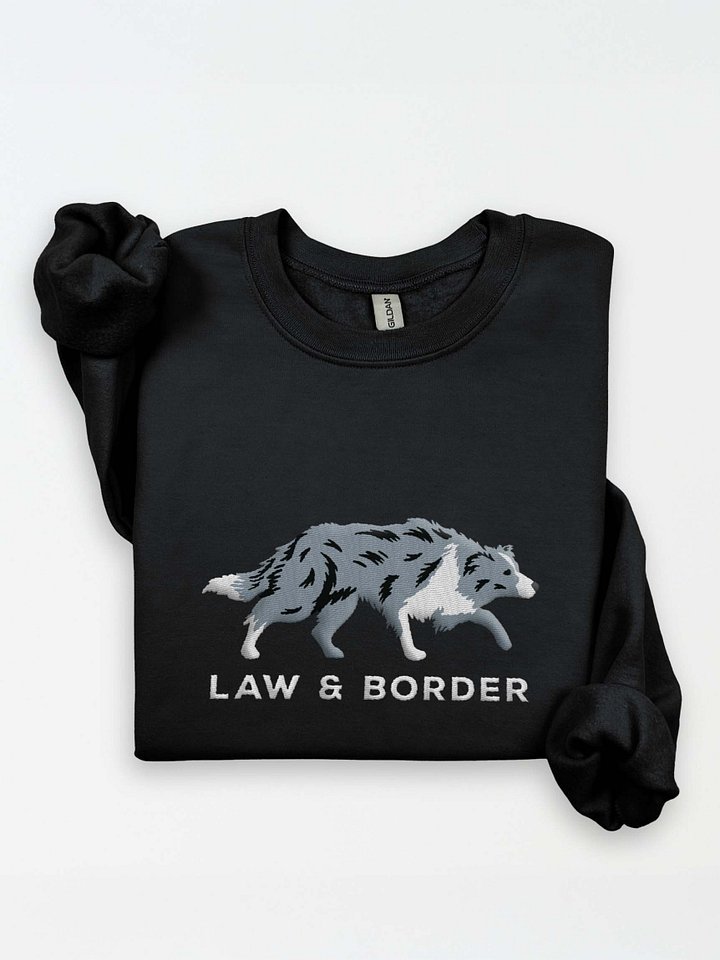 Law and Border Sweatshirt (Embroidered) of a Border Collie(Blue Merle) product image (1)