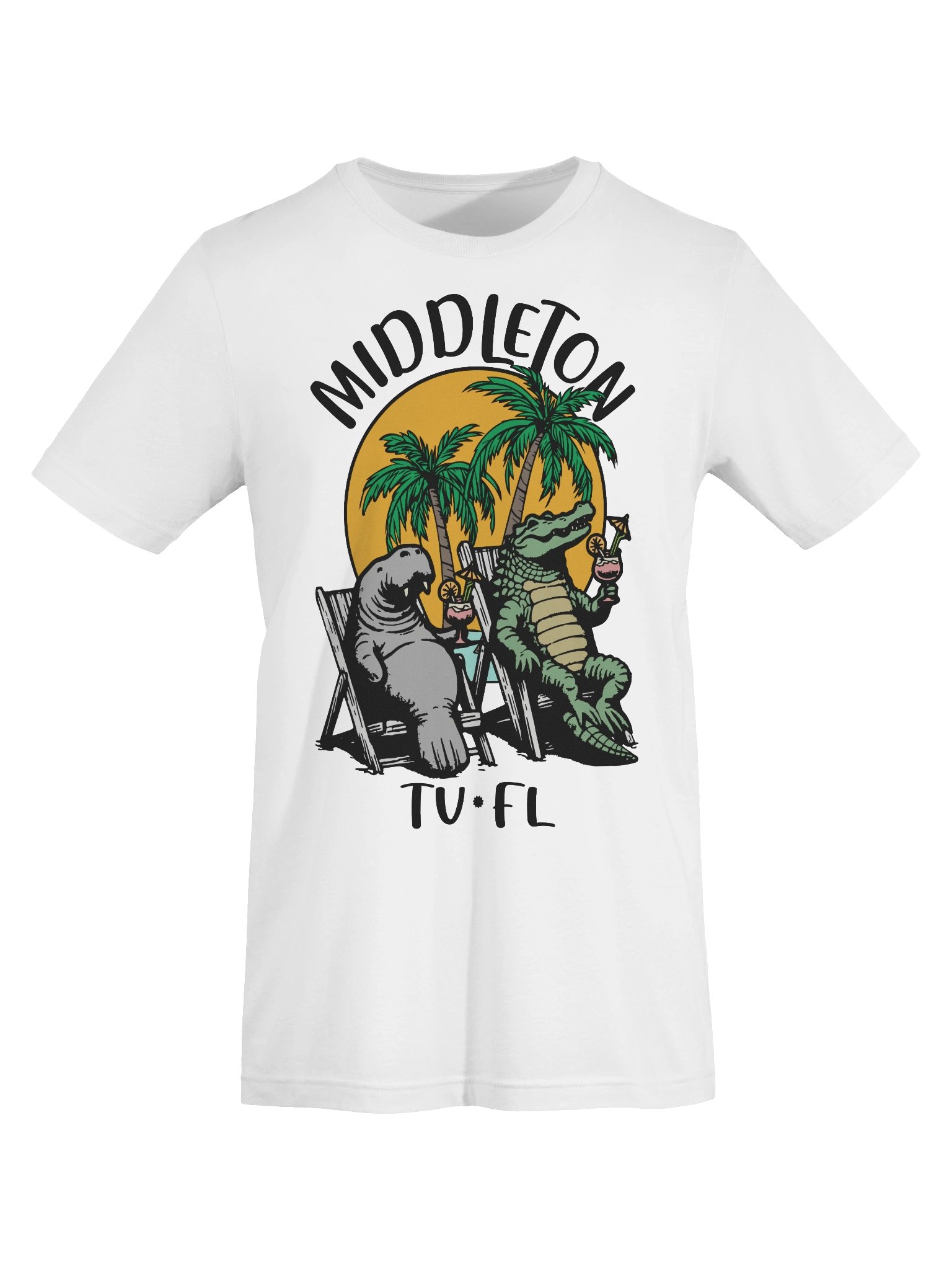 Middleton TV Florida USA Fun Manatee Alligator Design T-shirt product image (42)