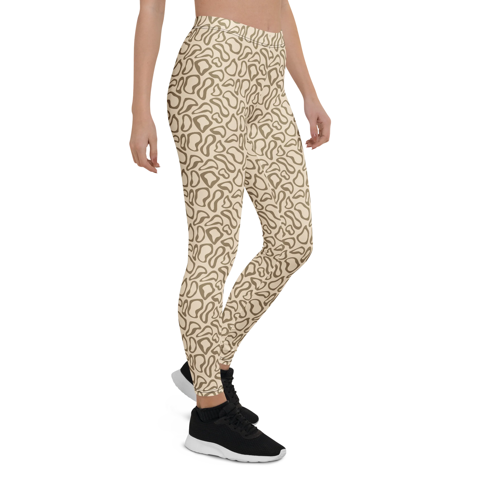 Bold Beige Animal Print Leggings for Active Wear product image (5)