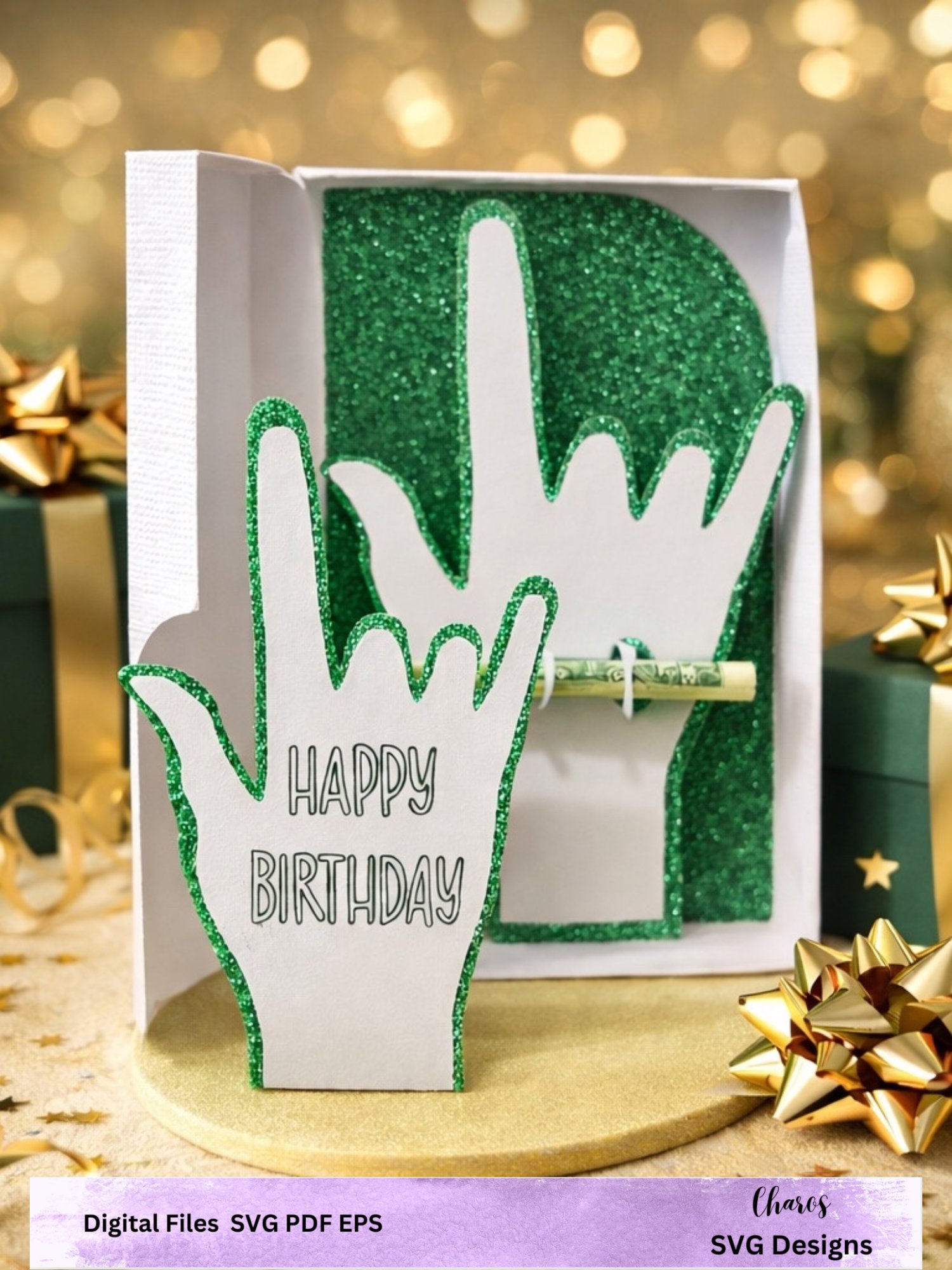 I Love You in ASL Money Holder Card & Gift Box SVG product image (3)