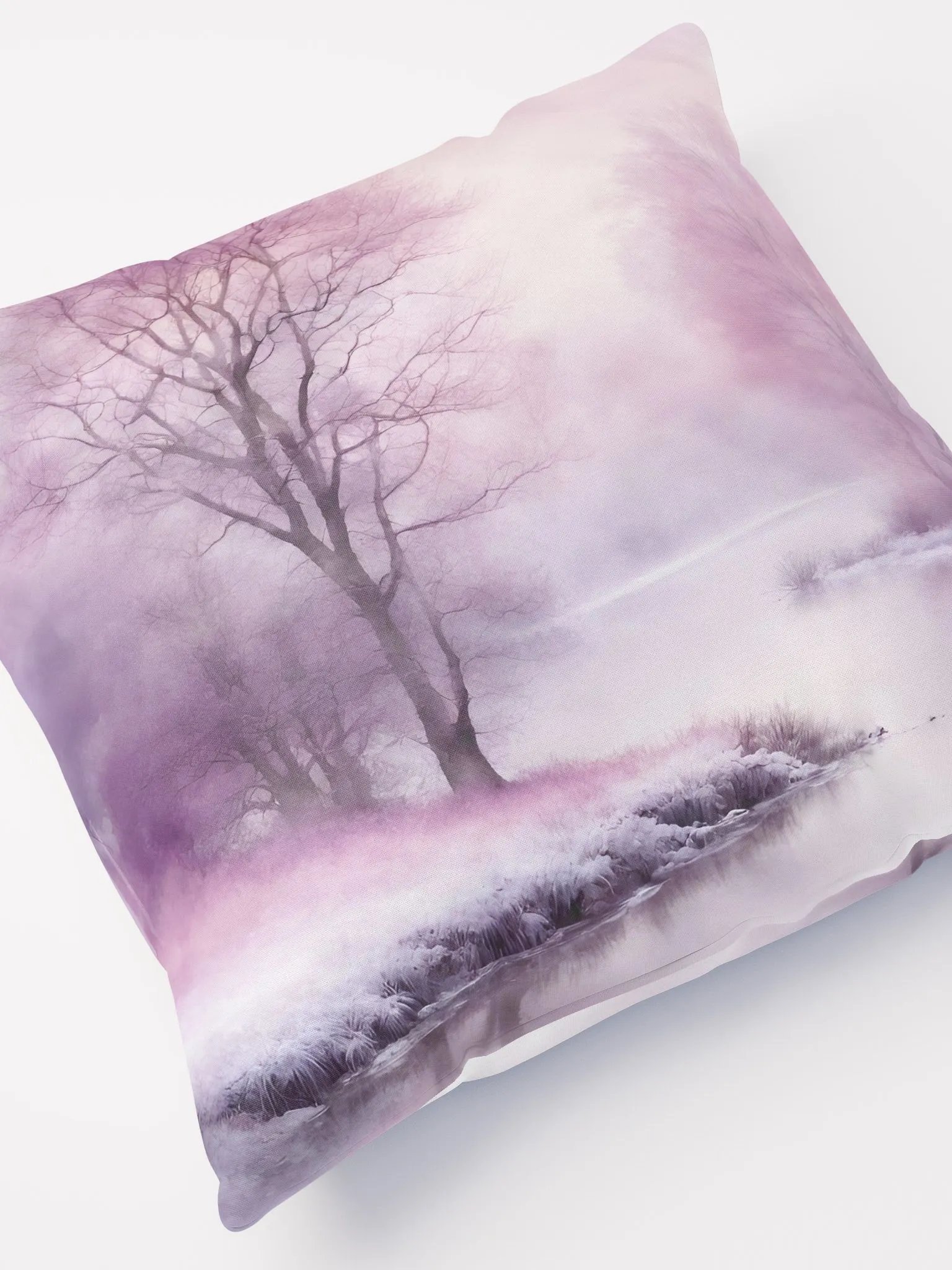 Pink Winter Nature Scene Pillow product image (5)