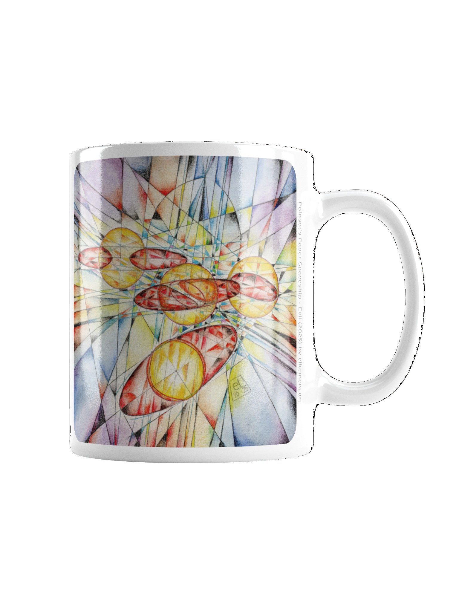 Poinsot's Paper Spaceship 3+4 - Gyroscope Physics Geometric Drawings Mug product image (3)