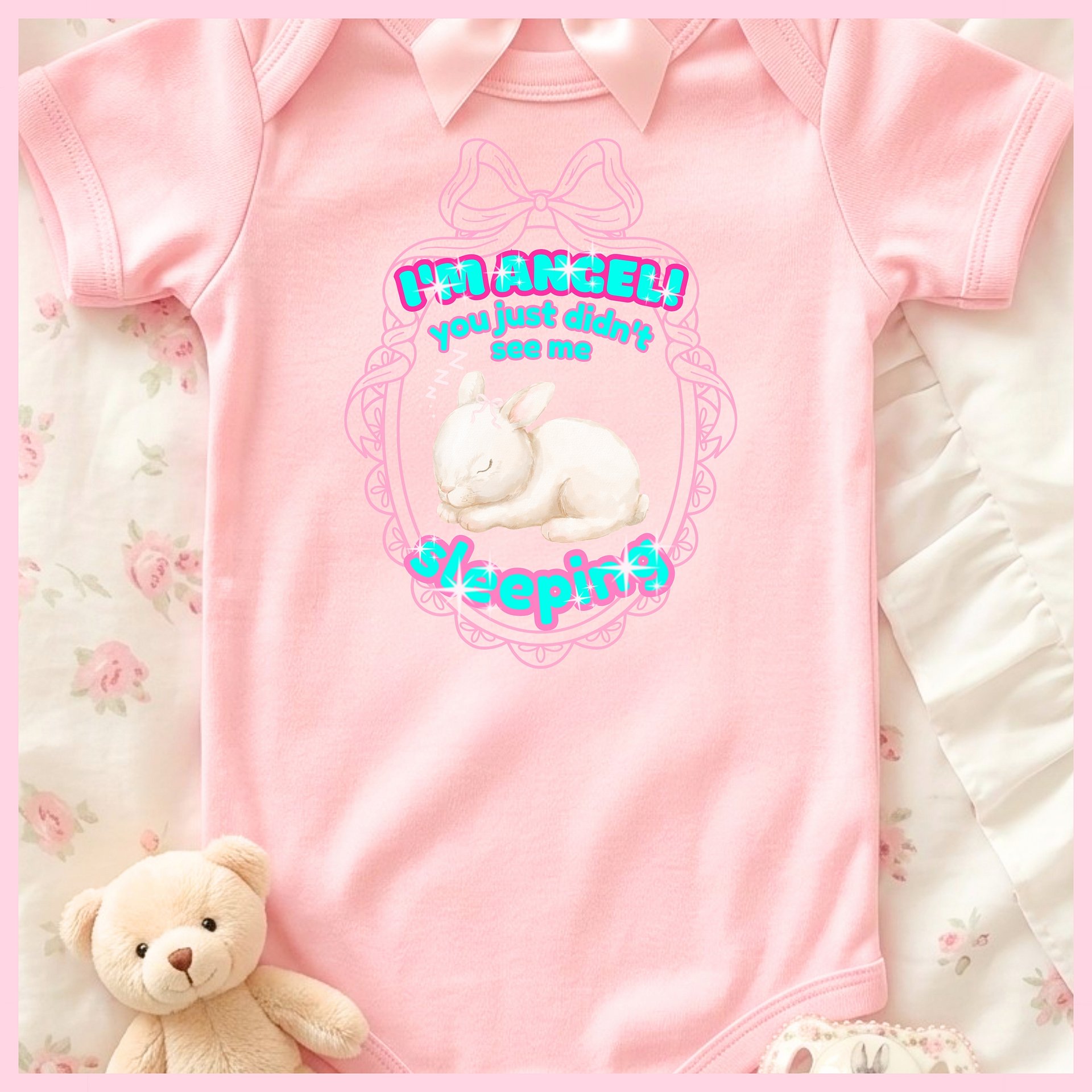 I'M ANGEL! you just didn't see me sleeping🩷Super Soft🪽Onesie🩷 product image (1)