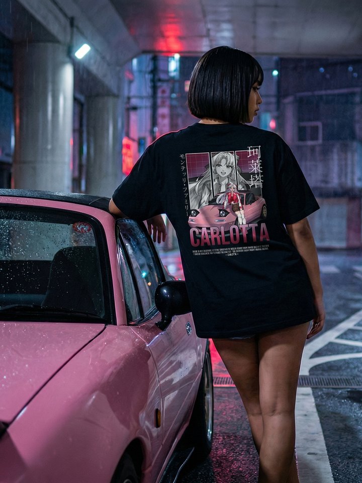 Carlotta JDM T-Shirt (Dark Colors) | WuWa Anime Streetwear product image (1)