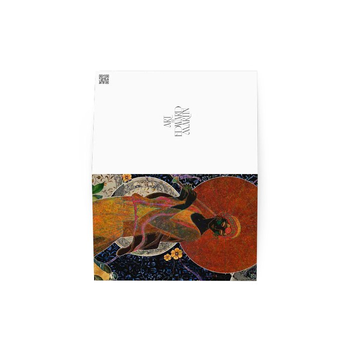 'Moonlit Stroll' Mixed Media Collage by Edward Martin : Greeting Card product image (4)