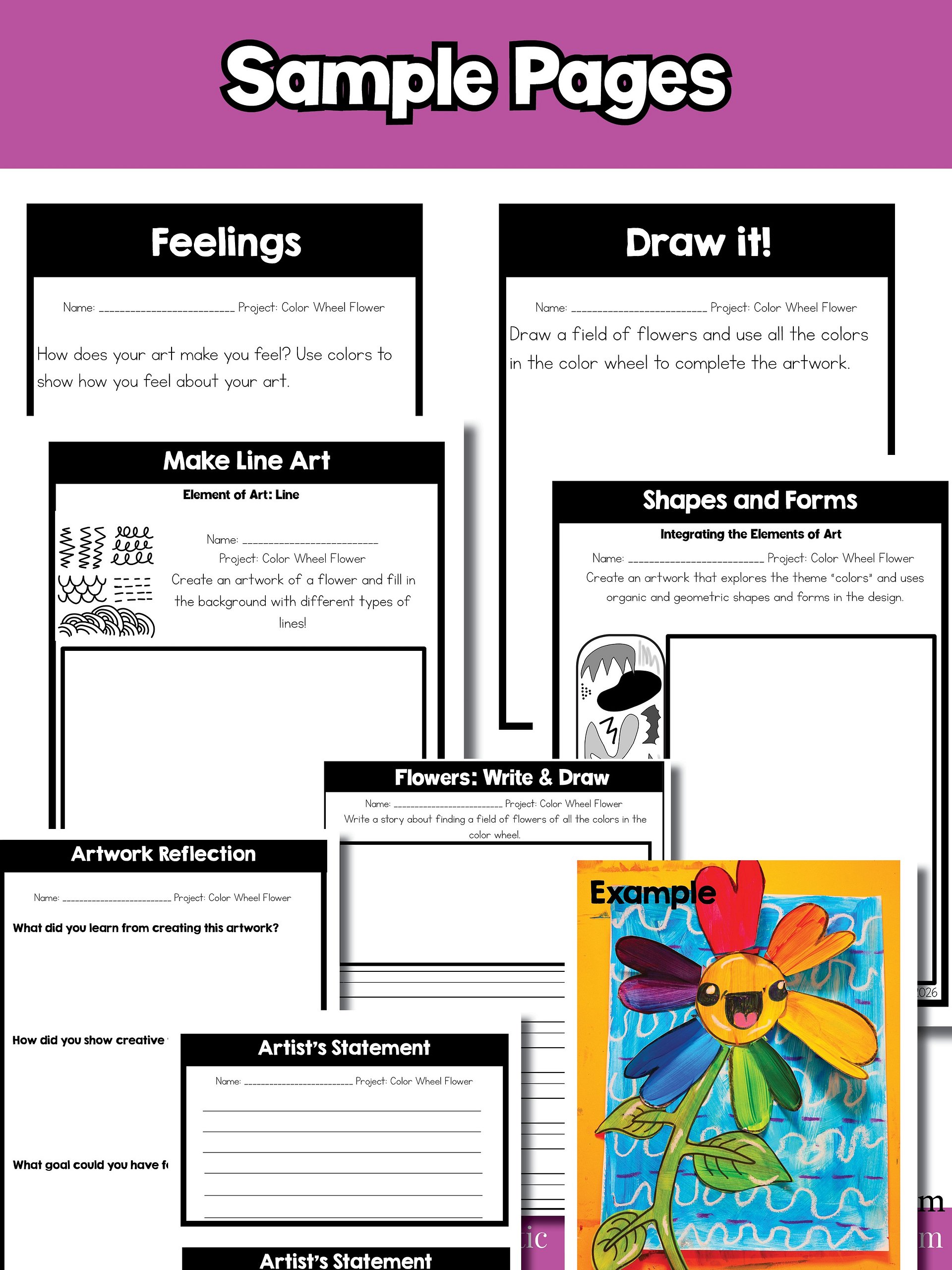 Color Lesson Color Wheel Art Project 1st Grade Art Activity Element of Art Color product image (10)