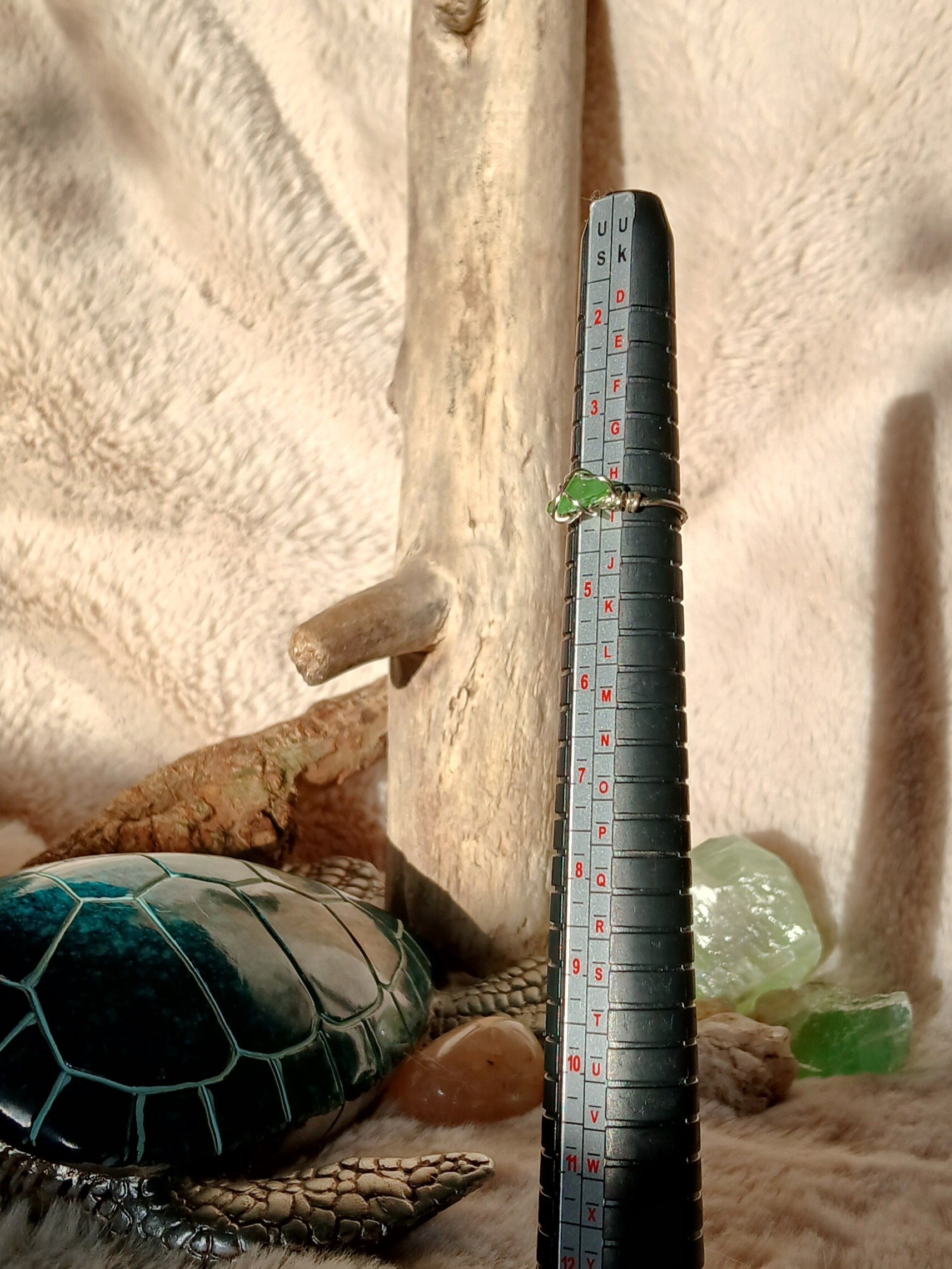 Size 4 & 4.5 Hand-Wrapped Sea glass rings Oahu Hawaii product image (15)