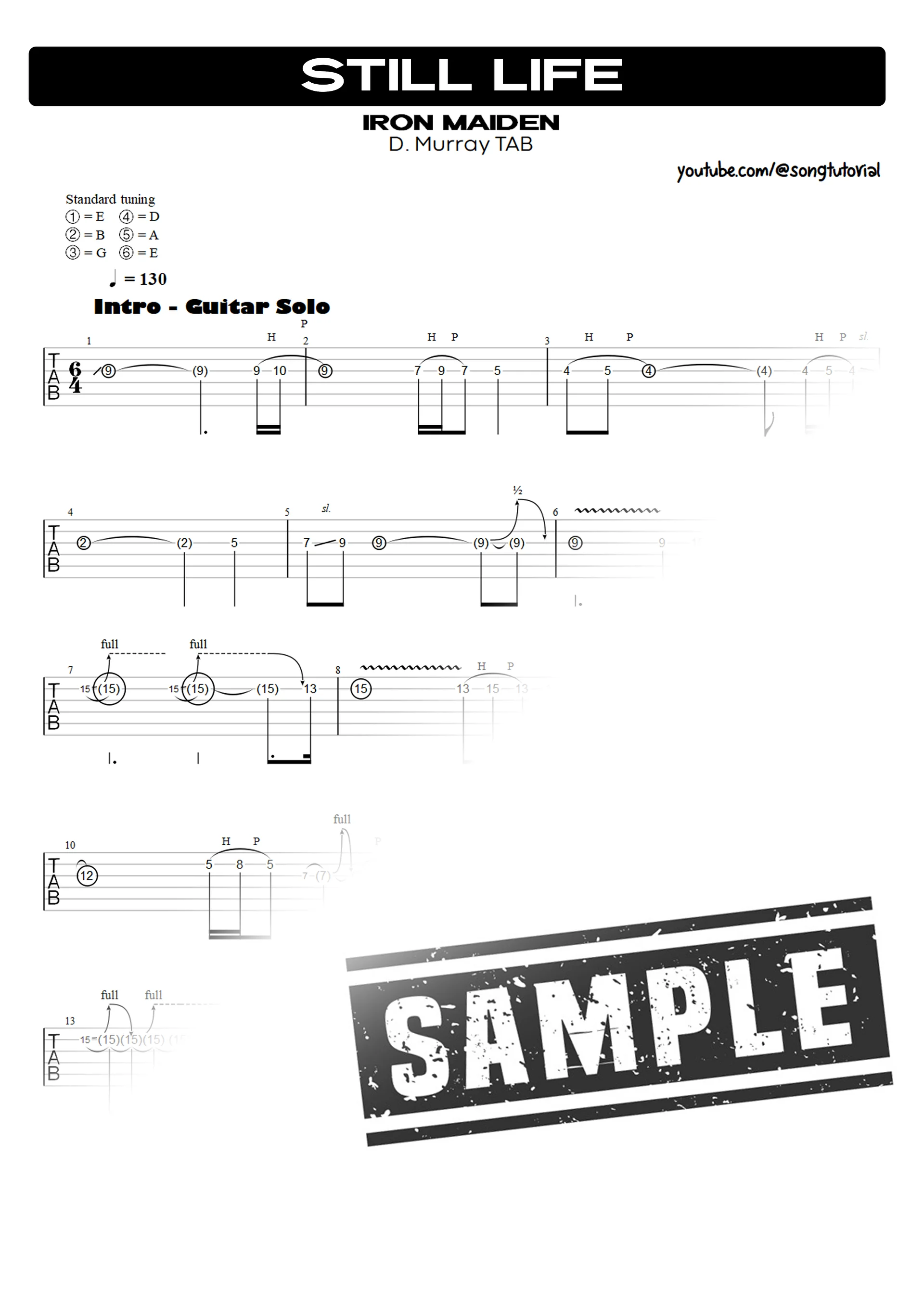 Still Life | PDF Tab + Guitar Pro | Iron Maiden product image (2)
