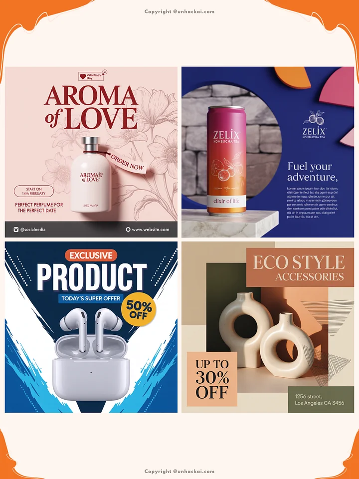 42 Product Ads Ideogram AI Prompts for Instagram Posts for Small Business Owners product image (2)