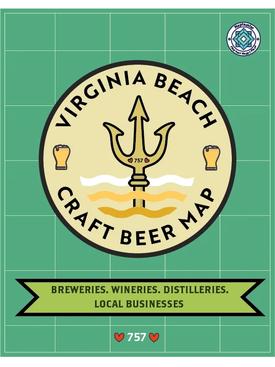 Boozy Virginia Beach Map - instant digital download product image (1)