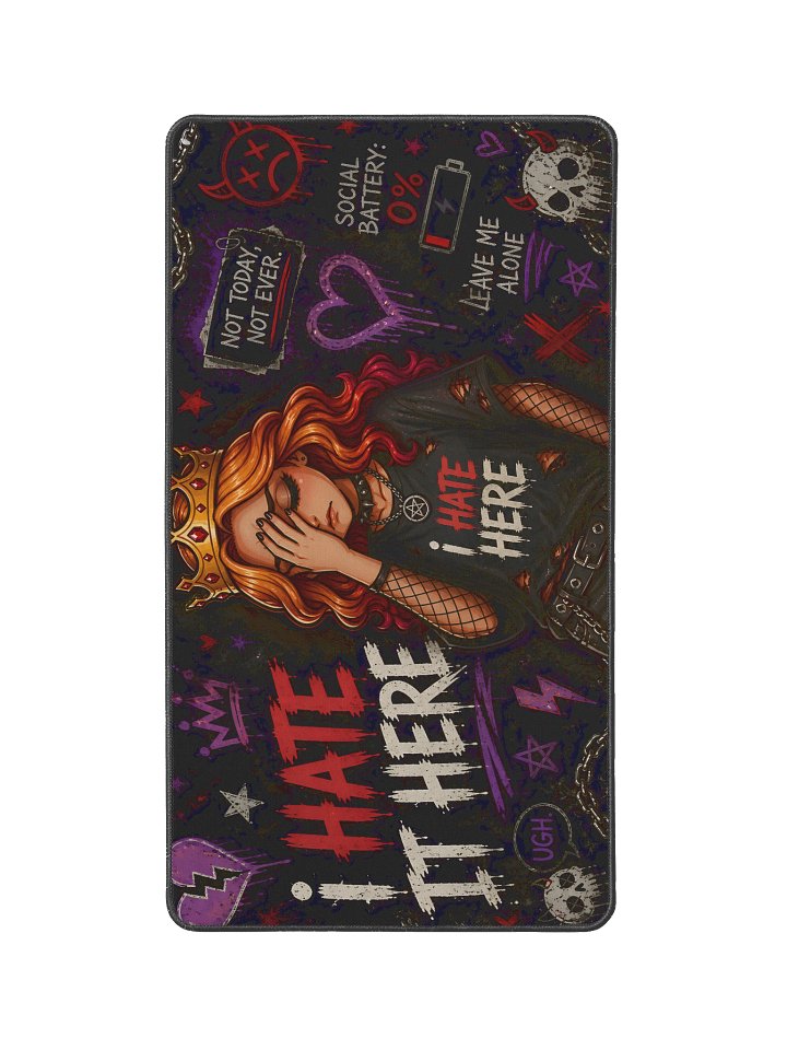 I HATE IT HERE — Gothic Punk 12×22 Desk Mat product image (1)
