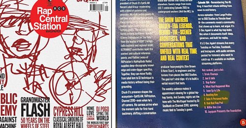 Honored to be mentioned and among great company. Shouts to all those @rapcentralstationmag @mrchuckd and the homie @itscdocag...