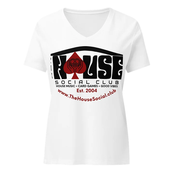 THE HOUSE Women’s V-Neck T-White product image (1)